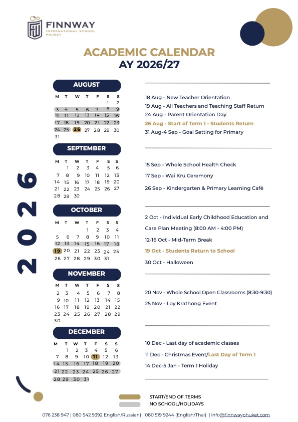 Phuket School Calendar